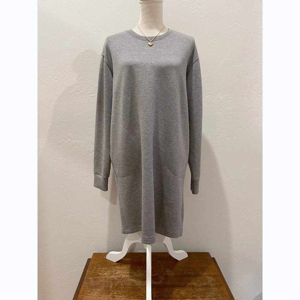 Spanx AirEssentials Womens Heather Gray Long Sleeve Crew Neck Dress Size L/XL - Picture 2 of 9